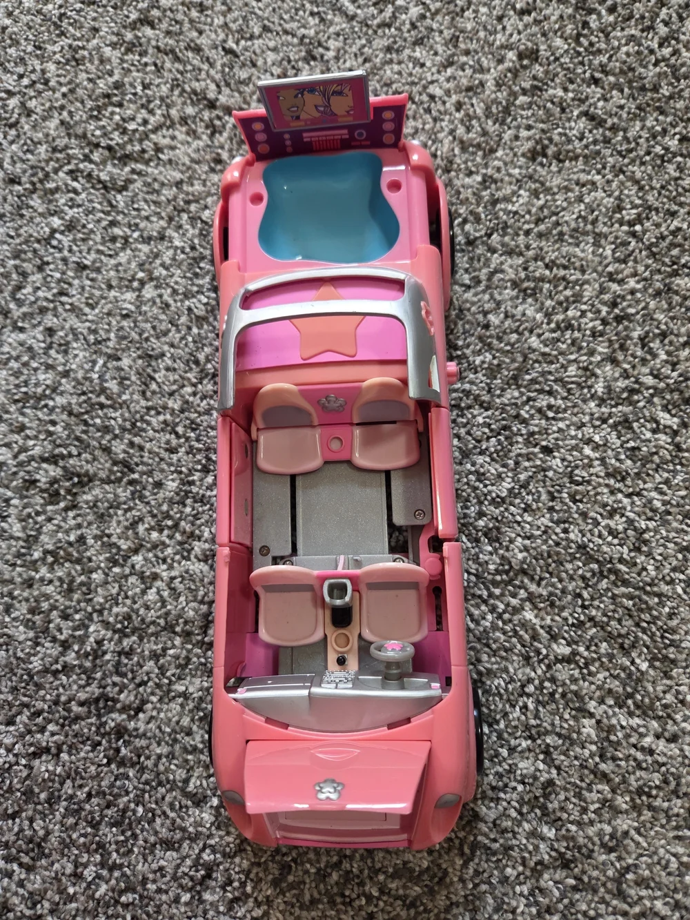 Vintage Polly Pocket Pink Convertible Car Vehicle Mattel Y2K Toy